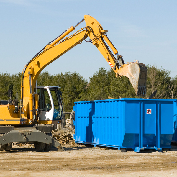 what size residential dumpster rentals are available in Warrior AL